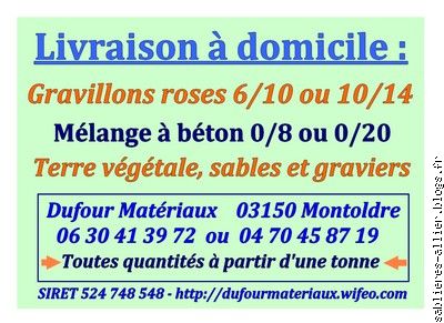 livraison de gravier allier